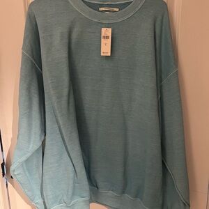 Anthropologie Blue Crewneck Sweater Relaxed Fit